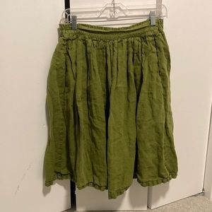 notPERFECTLINEN 1950s CITY flat front linen skirt S/M